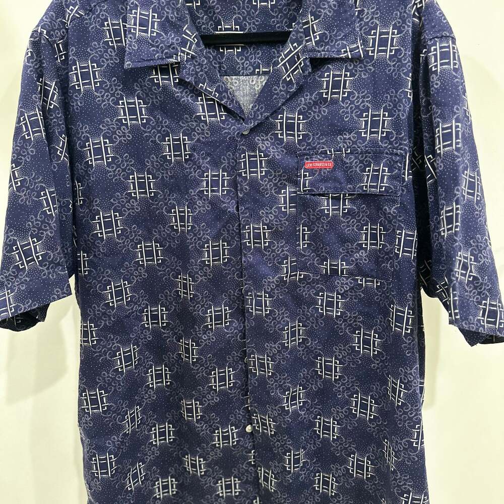Levis Red Tab Shirt Men Large Vintage 100% Cotton Button Front WPL 423